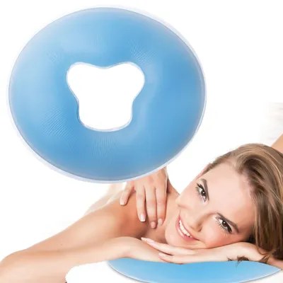 Immagine prodotto di Cuscino in silicone per spa, cuscino in silicone per il viso, cuscino in gel per poggiatesta di lettino da massaggio, supporto in gel per il viso per lettino da massaggio, cuscino in gel per il viso, massaggiatore per spa, prodotto di bellezza per la cura della pelle, rivestimento morbido per il viso, colore blu
