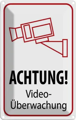 Produktbild von vianmo Blechschild 18x12 cm Achtung Videoüberwachung Warnschild Hinweisschild Sicherheit Vorsicht