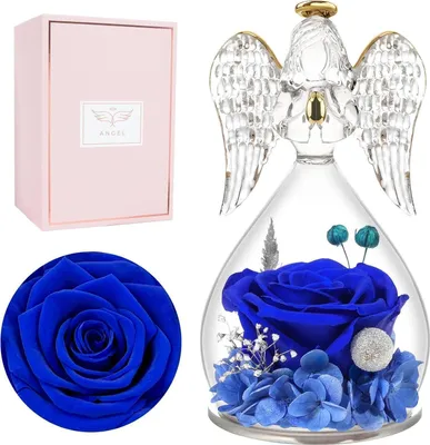 Produktbild von Ewige Rose Engel Figur Geschenkbox Blau für Mama Oma Freundin
