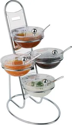 Produktbild von APS 11498 Buffetleiter LITTLE, Höhe 48 cm, inkl. 4 Glasschalen á 500 ml mit Schutzdeckel