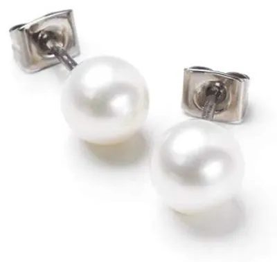 Imagen del producto de Pendientes de titanio con perla