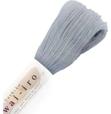 Image de Olympus Awai-iro Sashiko, fil de coton, pelote d'environ 40 mètres, couleur A20, gris nuageux, fabriqué au Japon