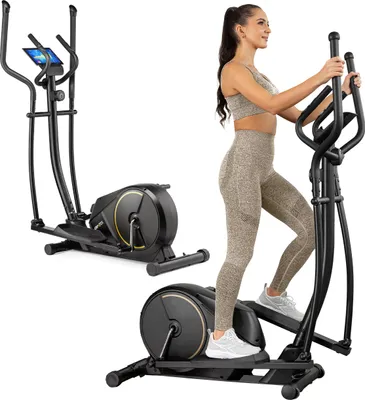 Obrázek produktu pro Gymtek® Magnetický crossový trenažér pro domácnost, eliptický trenažér, eliptický trenažér - do 135 kg - 9 kg setrvačník, 8 úrovní odporu - Fitness