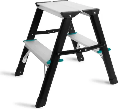 Produktbild von Vonroc Doppelte Trittleiter - 2 Stufen - rutschfest - maximale Tragkraft 150 kg