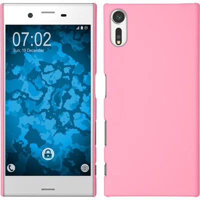 Produktbild von PhoneNatic Case kompatibel mit Sony Xperia XZs - Hülle rosa gummiert Hard-case + 2 Schutzfolien