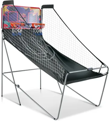 Produktbild von GOPLUS Basketball-Schießmaschine, Basketballständer inkl. 4 Basketbälle und Pumpe, Basketballkorb klappbar, Basketballständer mit Punktezähler, 8 Spieleinstellungen für 1-4 Spieler (Lila)