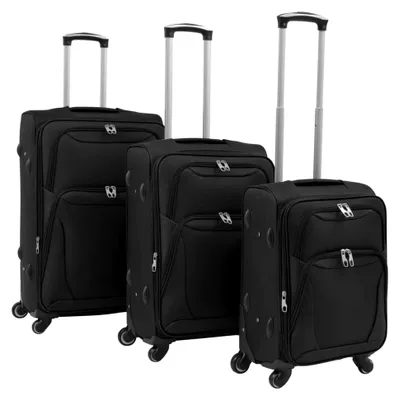 Produktbild von 3-teiliges Weichgepäck Trolley-Set in Schwarz