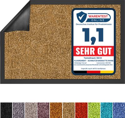 Schmutzfangmatte Rhine waschbare & leistungsstarke Fußmatte Beige 60x90 cm