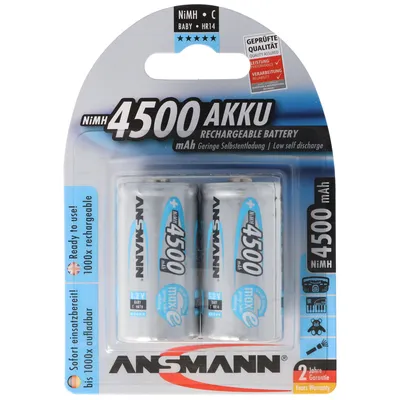 Obrázek produktu pro Ansmann 4500mAh maxE, C, Nikl-metal hydridová (NiMH), 1,2 V, 4500 mAh, 125 mm, 87 mm