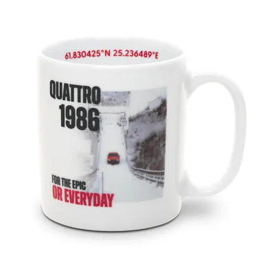 Produktbild von Original Audi Kaipola ´86 Tasse, weiß Porzellantasse Cafe Becher