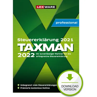 Zdjęcie produktu dla Lexware Taxman Professional 2022 – 3 urządzenia – wersja do pobrania (ESD)