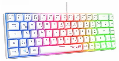Immagine prodotto di Tastiera da gaming, formato 60%, bianca, layout QWERTZ