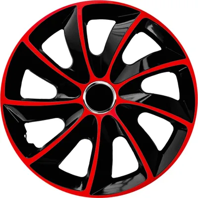 Produktbild von NRM Radkappen STIG, Rot/Schwarz 15" Zoll. (4 x Universal Radzierblenden/Radkappen)