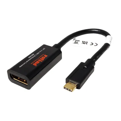 Obrázek produktu pro ROLINE Adaptér obousměrný USB C(M) <-> DisplayPort(F), 4K@60Hz, 0,2m (11.04.5957)