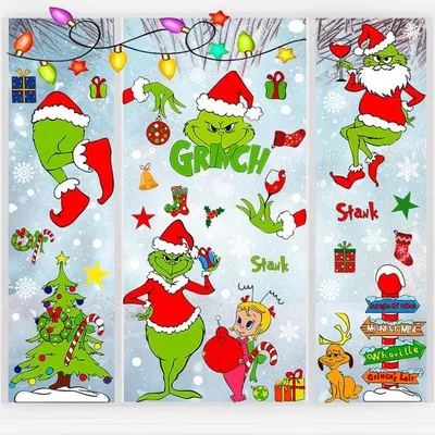 Produktbild von Kerststickers für das Fenster, selbstklebend, Schneeflockenstickers, doppelseitige Cartoonstickers, Fensterstickers für Heim- und Schulfeste.