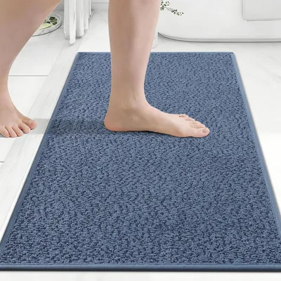 Obrázok produktu pre Podložka pod vaňu, 51x76 cm, modrá, krátky vlas, protišmyková, savá, umývateľná