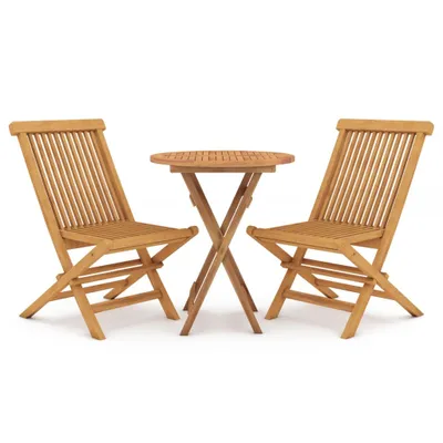 Produktbild von "WINTER SALE" 3-tlg. Garten-Essgruppe - Tisch und Stühlen - Balkonmöbel Set - Massivholz Teak - Gartenmöbelset NEU8536504