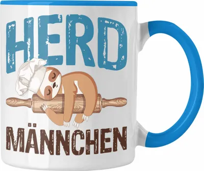 Produktbild von Trendation - Sternekoch Tasse Geschenk für besten Koch der Welt Herd Männchen (Blau)
