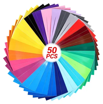 Obrázek produktu pro Balení 50 kusů samolepicí vinylové fólie, rozměr 30,5 x 21 cm, v různých barvách