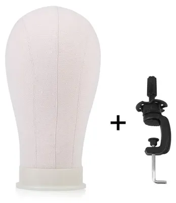 Produktbild von Mannequin-Kopf, 32 cm - Übungskopf - Trainingskopf - Mit Tischklemme - Aufstellplatte - Geeignet für Perücken