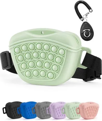 Image de Kit d'entraînement pour chien vert avec clicker et sacoche