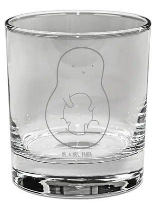 Produktbild von Mr. & Mrs. Panda Whiskey Tumbler Avocado Kern - Transparent - Geschenk, Frucht, Spruch Leben, Glas, Old Fashioned, Whisky, Whiskyglas, Pflanze