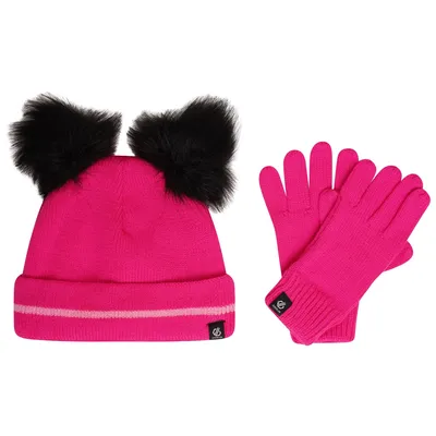 Image de Dare 2B - Ensemble bonnet et gants « Brighten » douillets pour enfants RG9345 (128-140) (rose/barbe à papa)