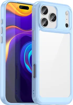 Produktbild von Schutzhülle für iPhone 17 Pro Max Klar Rückseite Stoßfeste TPU Silikon Bumper Hülle Blau