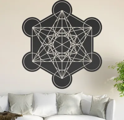 Produktbild von Metatron Würfel Wandtattoo in 6 Größen - Wandaufkleber Wall Sticker - Dekoration, Küche, Wohnzimmer, Schlafzimmer, Badezimmer