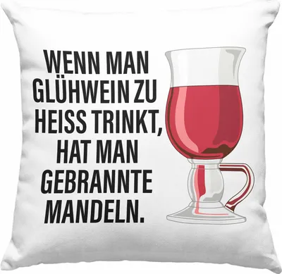 Produktbild von Trendation - Glühwein Deko-Kissen mit Füllung 40x40 Lustig Spruch Glühweinbecher mit Henkel Doppelwandig GlühweinDeko-Kissen mit Füllung 40x40n Gläser Weihnachtsmarkt Becher Deko-Kissen mit Füllung 40x40n Geschenk - Gebrannte Mandeln (Rosa)