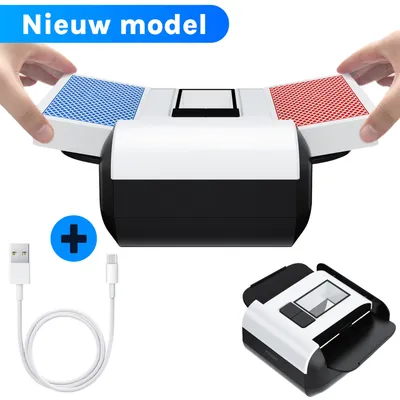 Produktbild von Automatischer Kartenmischer Wiederaufladbar ShopWise – Leiser Kartenmischgerät mit 2 Modi, kompakt für Poker, UNO & Kartenspiele