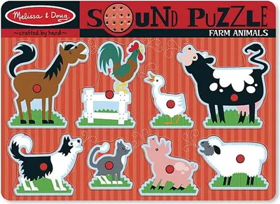 Produktbild von Holzpuzzle mit Geräuschen Bauernhoftiere