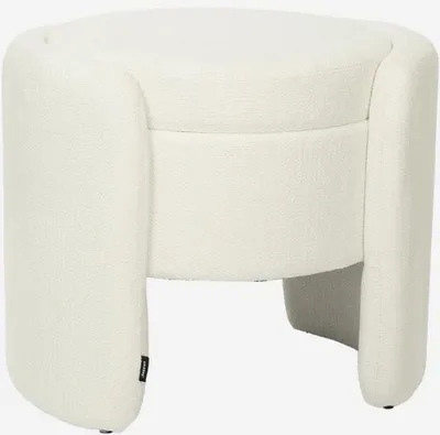 Produktbild von sweeek - Moderner Hocker mit Stoffbezug und Stauraum - Weiß