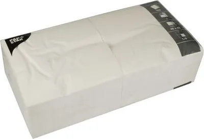 Produktbild von Papstar Servietten, 3-lagig 1/4-Falz 40 cm x 40 cm weiß, 4 x 250 Stück