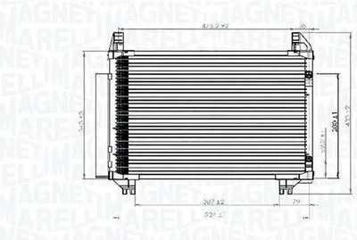 Produktbild von MAGNETI MARELLI 350203741000 Kondensator Klimaanlage Klimakondensator für TOYOTA Yaris Schrägheck (P9) +Trockner