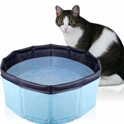 Produktbild von INF Faltbares Hundeplanschbecken 30x30x10cm - PVC Badewanne für kleine Hunde