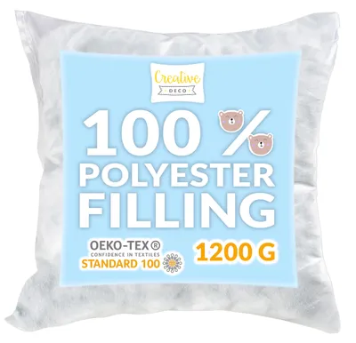 Obrázek produktu pro Měkké hypoalergenní polyesterové vlákno Creative Deco | 1200 g | Chlupatá výplň do polštářů, maskáčů, čalounění a pelíšků pro zvířata
