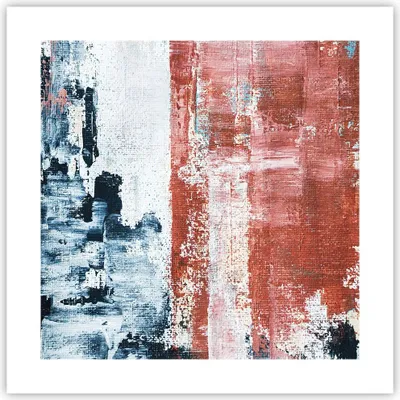 Produktbild von Poster - Poster ohne Rahmen - Abstraktion Marine Rot - 40x40 cm - Wand Bild - Wanddeko - Wandbilder - Kunstposter - Wandposter - Bilder - Kunstdruck - Wanddekoration - Wandbild - P2XAC40x40-4883