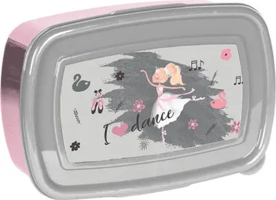 Zdjęcie produktu dla PASO Pudełko na lunch, pudełko na kanapki, pudełko na przekąski BALLERINA – lekkie, kolorowe, dla dziewczynek