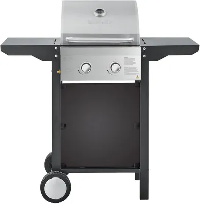 A gas grill is shown against a white background.