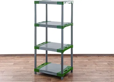 Produktbild von Kunststoffregal GREY BEAR | Low | HxBxT 138x70x46cm | Fachlast 120kg | Grau-Grün