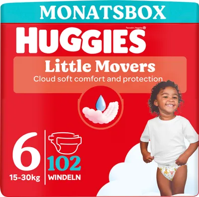 Image de Huggies Couches bébé Little Movers Disney taille 6 boîte mensuelle, 102 pcs (3 x 42)