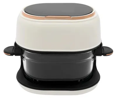 Image de Friteuse à air chaud - 4 L - Panier en verre transparent - Écran tactile LED - 60-190 °C - Minuterie 0-120 min - 1350 W - Blanc