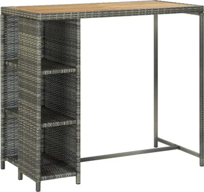Produktbild von vidaXL 5-tlg. Gartenbar-Set mit Kissen Poly Rattan Grau