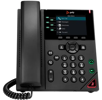 Produktbild von HP Poly VVX 350 IP Telefon mit 6 Leitungen und PoE-fähig, IP-Telefon, Schwarz, Kabelgebundenes Mobilteil, 6 Zeilen, LCD, 8,89 cm (3.5")