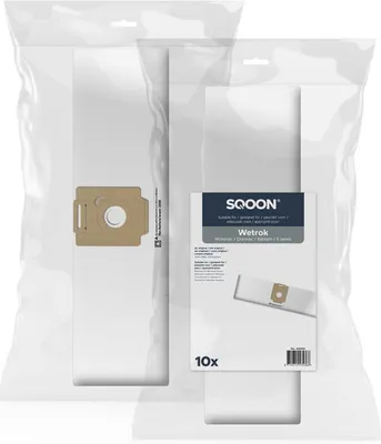 Produktbild von SQOON Staubsaugerbeutel 10 Stück Geeignet fürWetrok Monovac/Durovac 6 Series, Hochwertige Filterbeutel, Langlebig & Passgenau