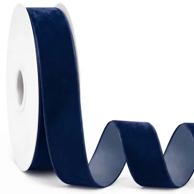 Fluwelen Band 3,8 cm × 22 m, einseitig, Marineblau