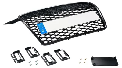Kühlergrill Sportgrill Waben Schwarz Kennzeichenhalter für Audi A3 8P 8PA – Produktansicht