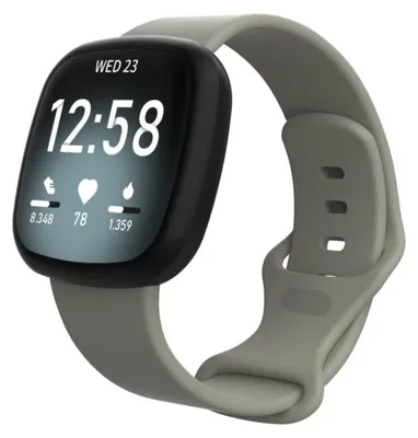 Produktbild von By Qubix passend für Fitbit Versa 3 & 4 / Sense 1 & 2 Sportarmband - Grau - Größe: S/M