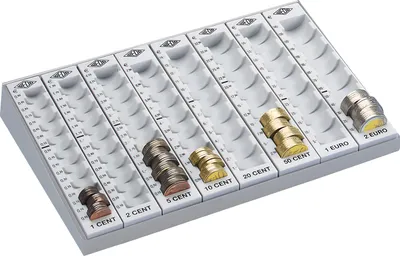Produktbild von WEDO Zählbrett mit 8 losen Münzrillen lichtgrau